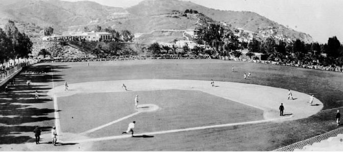 Photo from eCatalina site of the cubbies at their baseball stadium on Catalina